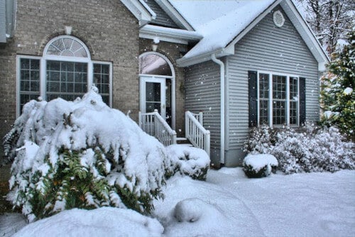 White house in Snow